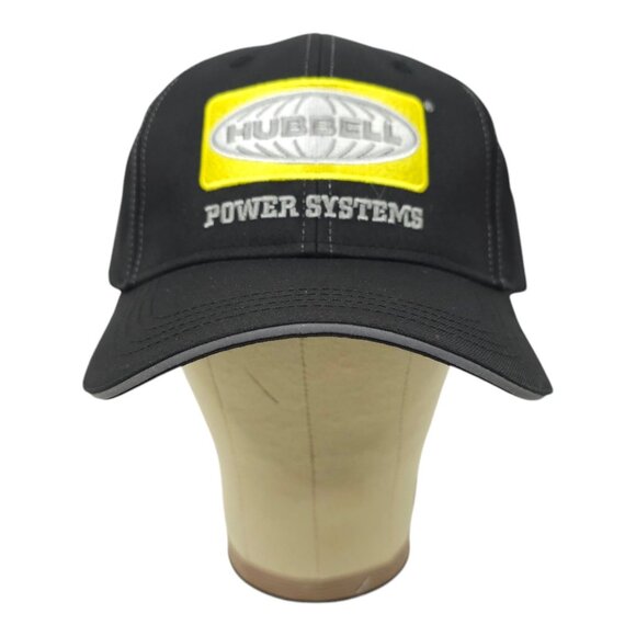 Hubbell Power Systems Strapback Cap Trucker Baseball Embroidered Patch Hat Black - Picture 9 of 13